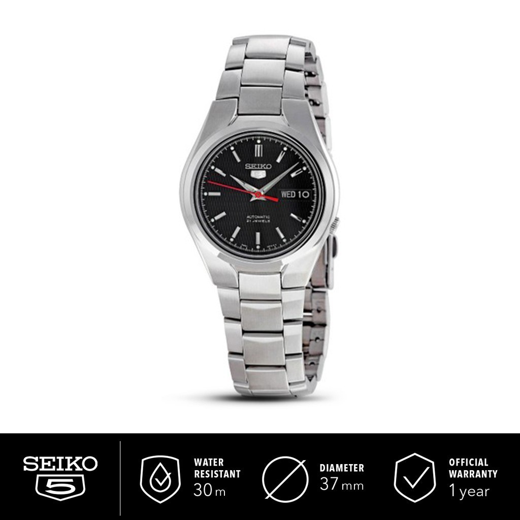Jam Tangan Pria Seiko 5 SNK607K1 Automatic Black Dial Stainless Steel Strap SNK607 Original