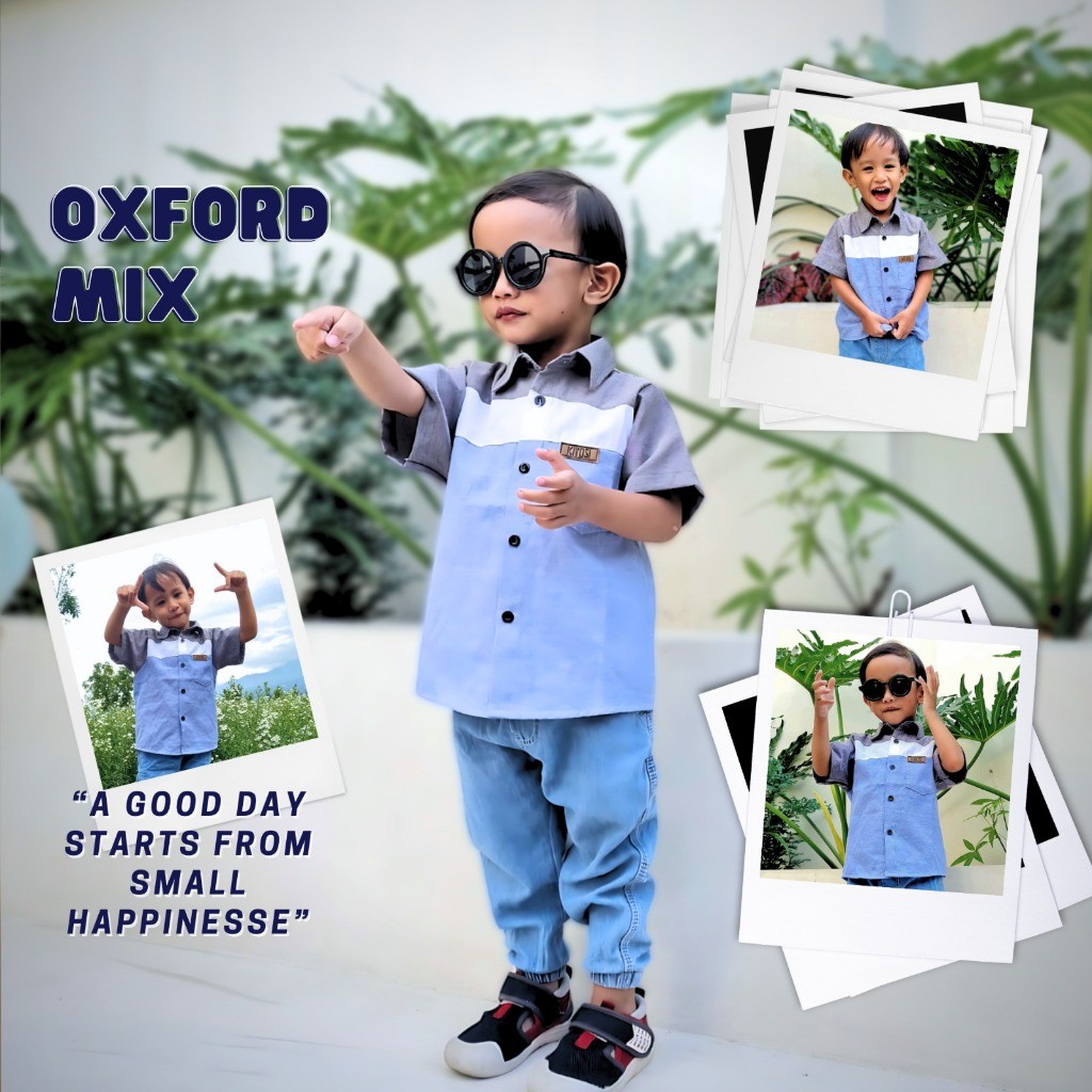 Baju Anak Casual KIYOSI Kemeja Oxford MIX Anak Kemeja Anak Best Seller 0-6 Tahun