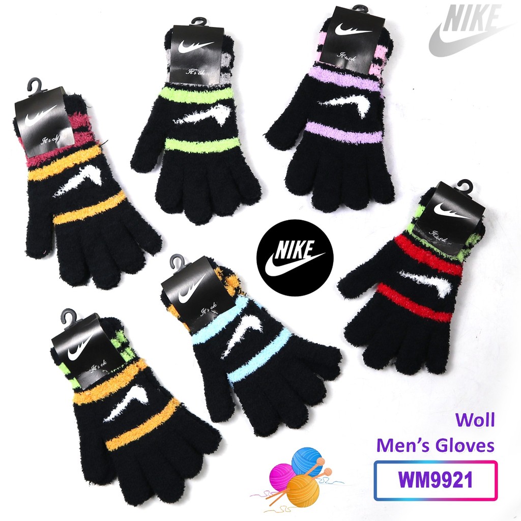 [WM9921] SARUNG TANGAN MOTOR PRIA WANITA - SARUNG TANGAN CEWEK COWOK BAHAN WOOL MOTIF NIKE - MEN'S G