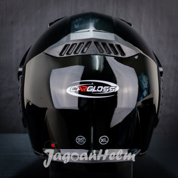 Cargloss Helm Former Supermoto Cr Solid Black Carglos Barangbaru