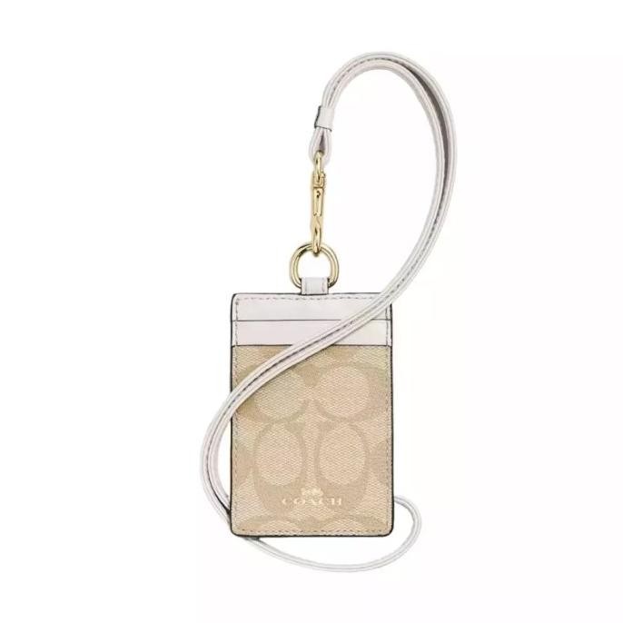 

COACH ID LANYARD SIGNATURE BROWN KHAKI LIGHT KHAKI CHALK 2410T