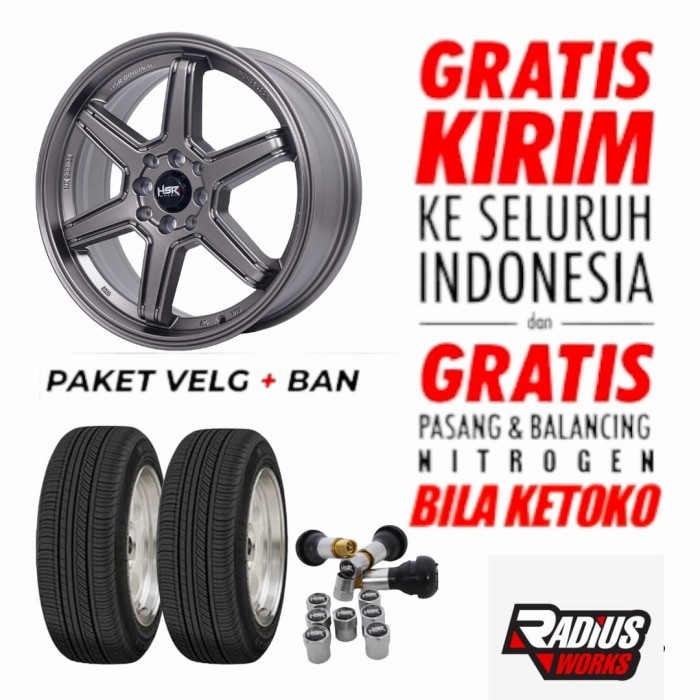 Paket Velg Mobil Racing Original HSR Wheel Ring 17 plus Ban Avanza r17
