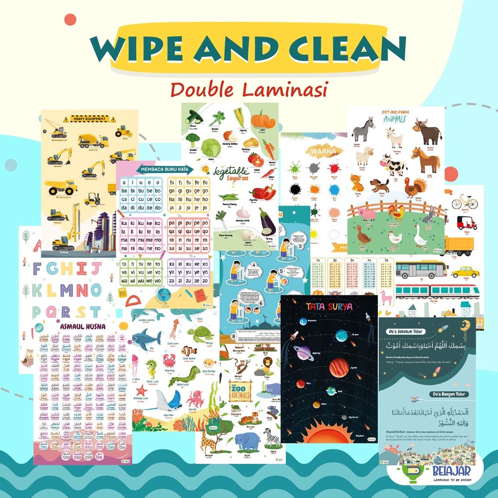 IA230 [DOUBLE LAMINASI] - Poster Edukasi - Poster Edukasi Anak - Poster Edukasi Anak Paud - Poster