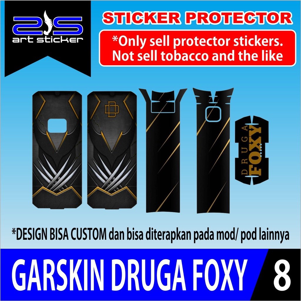 Druga Foxy Red Bape Shark Garskin/Stiker Case Bisa Custom Motif - 2Pcs