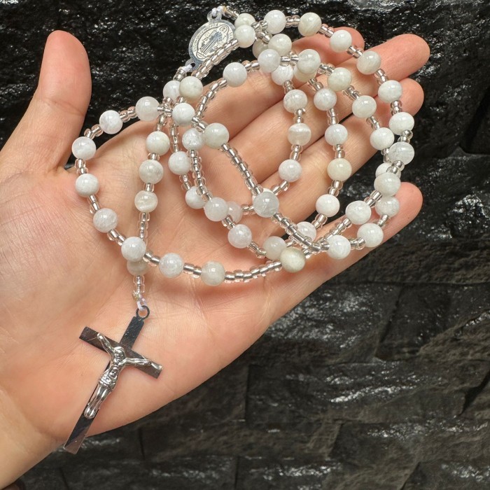 

Rosario Moonstone 6Mm Stainless Steel