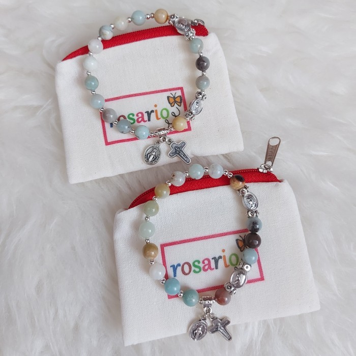 Gelang Rosario Batu Amazonite