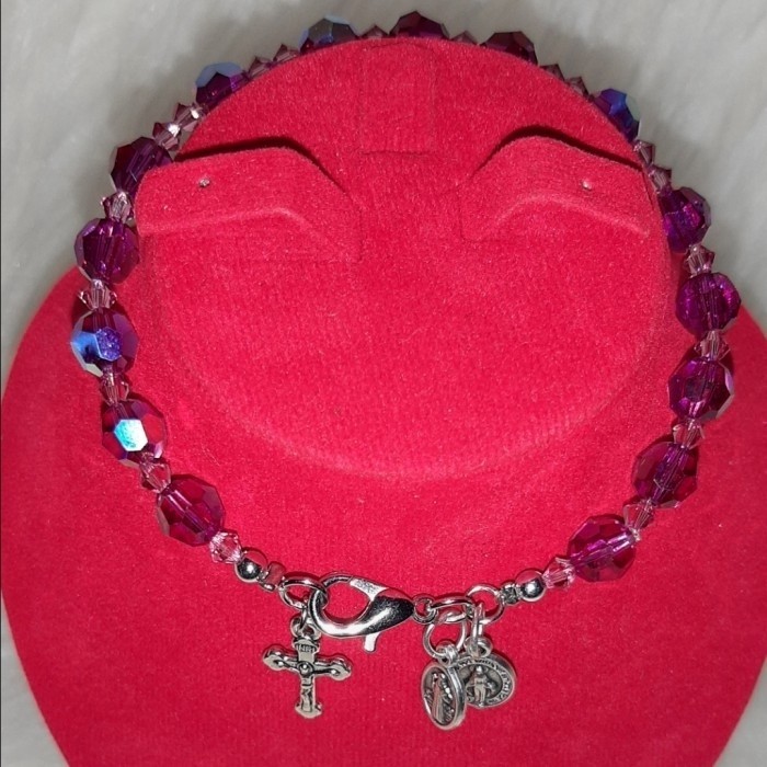 #Gelang Rosario Crystal Swarovski Asli Austria M.Wasiat & St Benedict