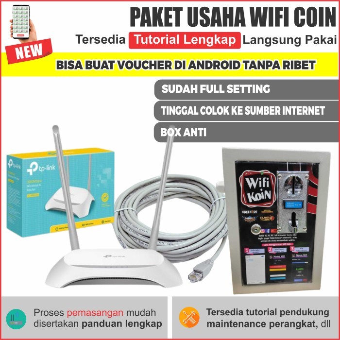 TERBARU Paket Usaha Wifi Coin Siap pakai full setting dengan Acess Point indor