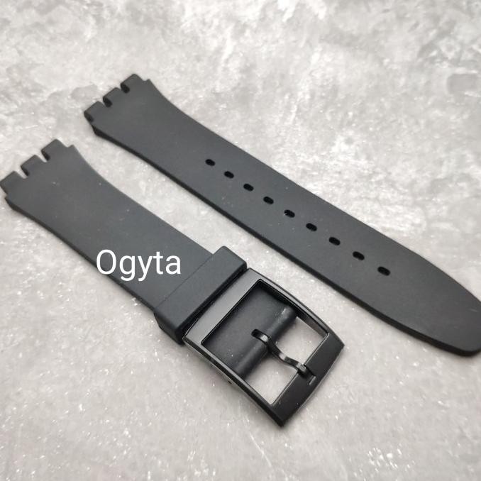 Tali Jam Tali Swatch Hitam Swatch Strap New Gent 19,0 Mm - Hitam