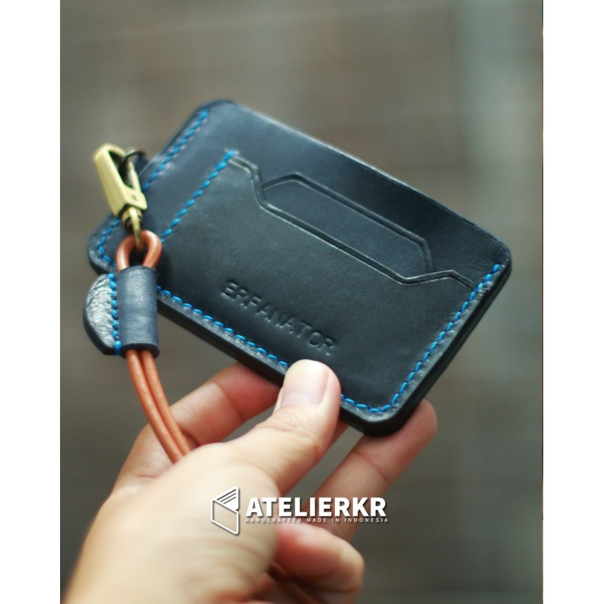 

HOT SALE! Id Card Holder Kulit Leather Lanyard Asli 3 slot