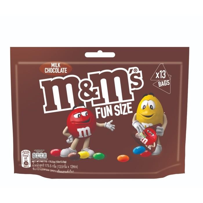 

M&M's Milk Chocolate / Peanut Fun Size isi 13 Packs - Mnm Snack Impor Kualitas Terbaik