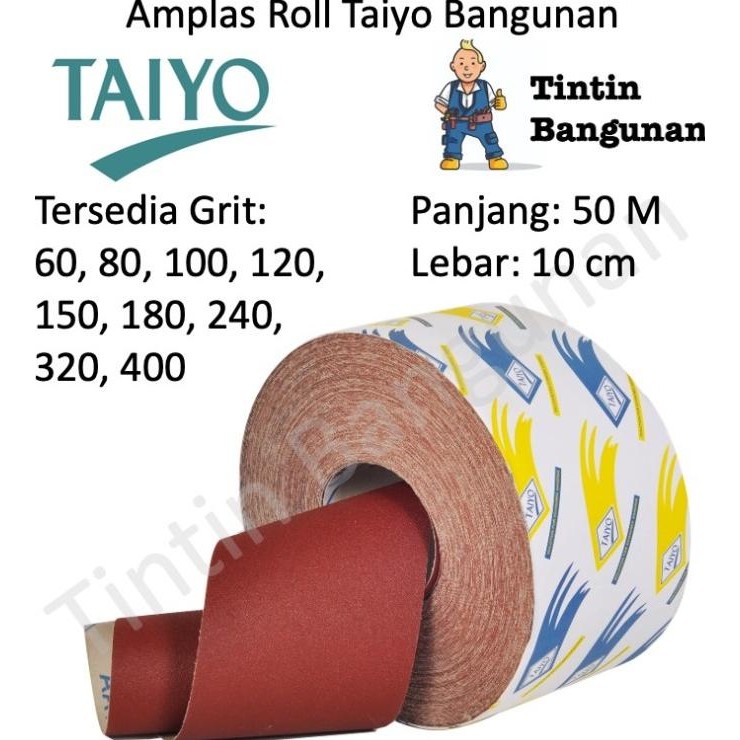 Amplas Ampelas Taiyo Bangunan Rol Amplas Roll 50 Meter Grit Beraneka Hamplas Roll Amplas Gulungan Ke