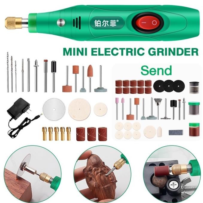 Mata Bor Mini 12V DC 15000 RPM Mini Drill Electric Engraver Grinder Gerinda Electrik Listrik / Alat 
