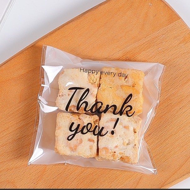 

plastik bungkus kemasan cookies permen coklat motif thank you