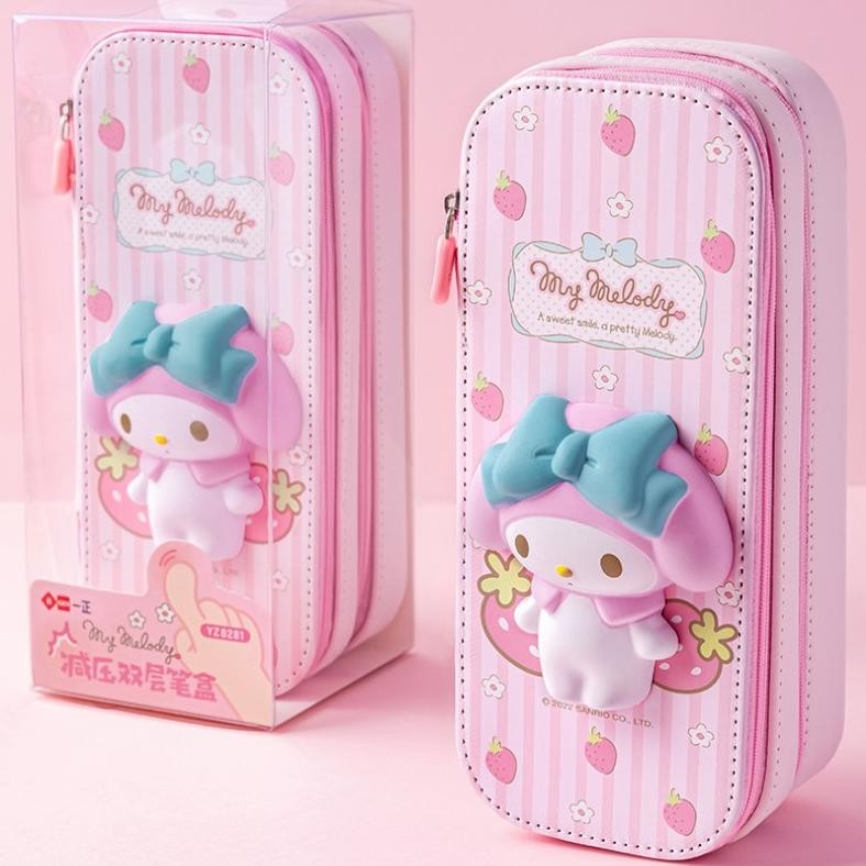 

hj-64 Kotak Pensil Sanrio Kapasitas Besar Kawaii Cinnamoroll Melody Hellokitty Melody Pensil Sekolah Tas Pensil Kartun Kotak Alat Tulis Hadiah Alat Tulis Murah