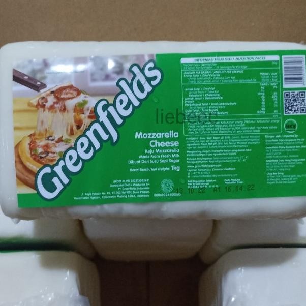 

Keju Greenfields Mozzarella Cheese 1Kg / 1 Kg Mozarella