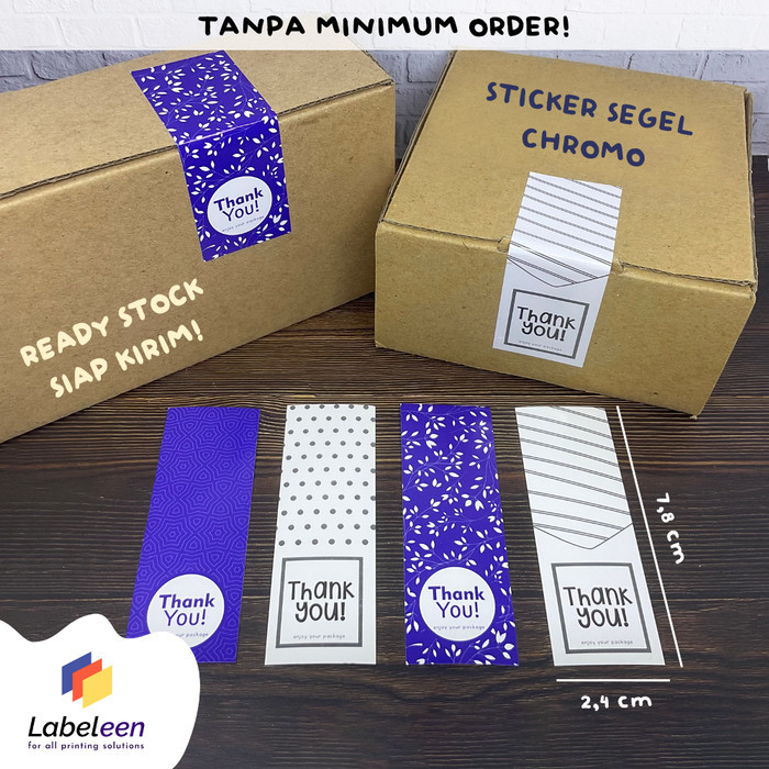 

STICKER LABEL SEGEL THANK YOU PERSEGI PANJANG - CHROMO (7,8 x 2,4 cm)