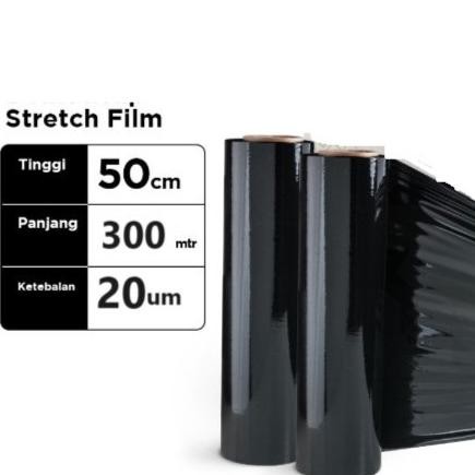 

BEBAS ONGKIR - PLASTIK WRAPING HITAM / Stretch Film 50 CM X 300M GROSIR MURAH