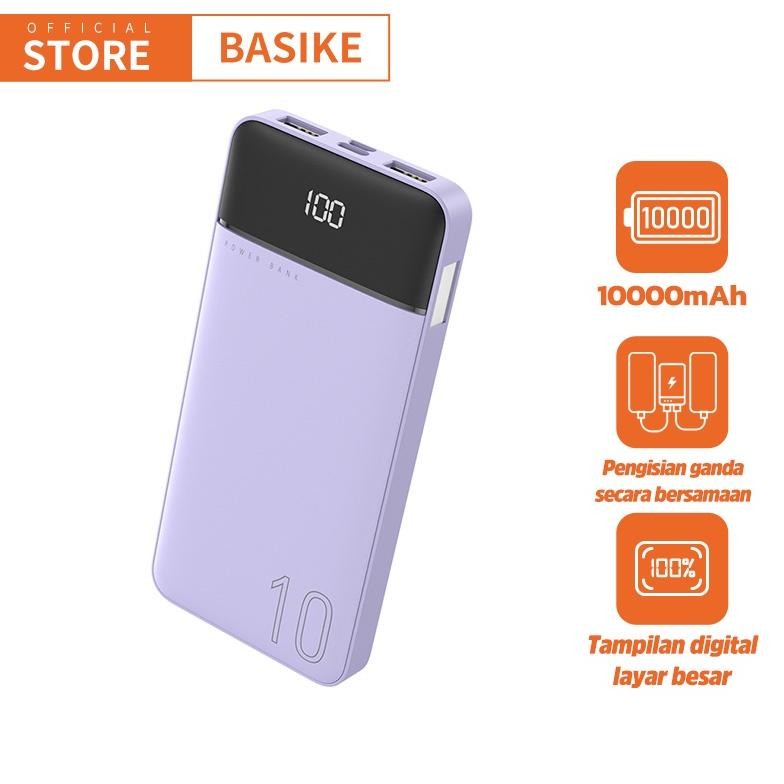 Powerbank Fast Charging Basike 20000 Mah Fast Charging Dual Usb Led 10000 Mah Lucu Mini Ori Powerban