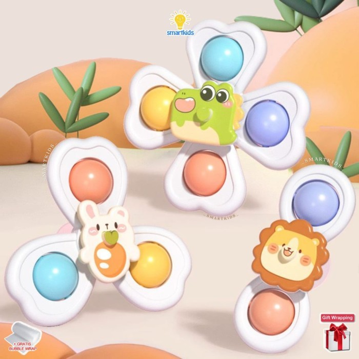 

Baru - Mainan Spinner Bayi Spin Fidget Toys Gyro Rattle Edukasi Motorik Anak