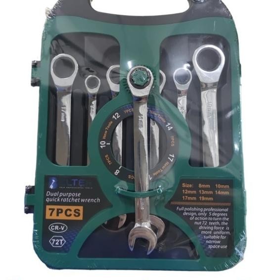 Kunci Ring Pas Rachet Set 7 Pcs / Rachet Tekiro / O End Wrench 8-19
