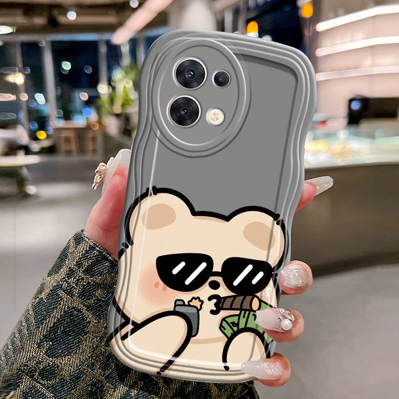 Casing Hp Untuk OPPO Reno 8 5G Case Casing HP Kesing merokok Softcase gelombang transparan trendi pe