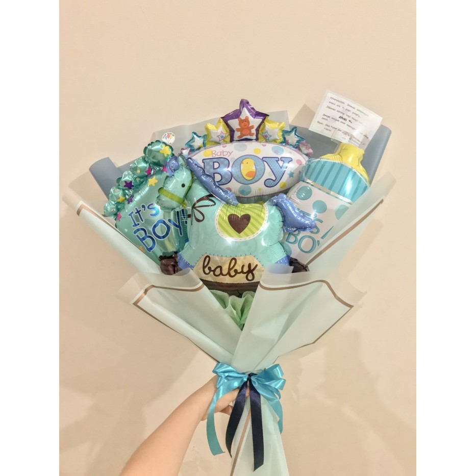 Buket Baby Born / Hadiah Bayi Lahir / Buket Bayi / Buket Balon Barangbaru