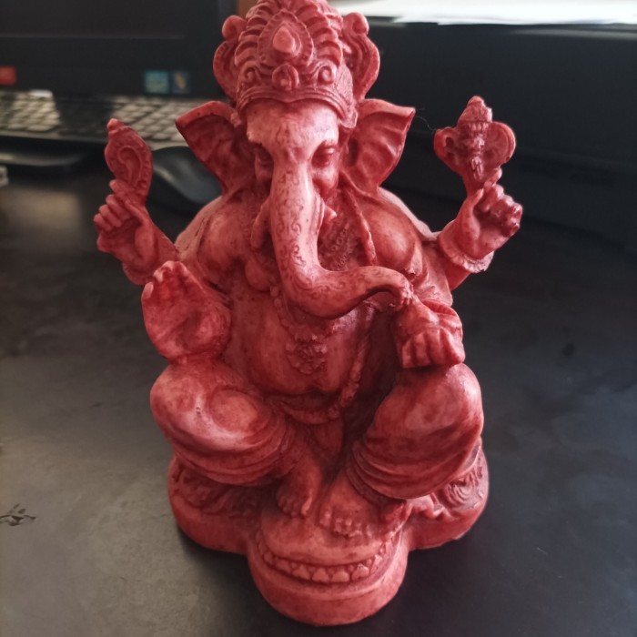 @=@=@=@=] patung sri ganesha fiber motif kayu 15 cm