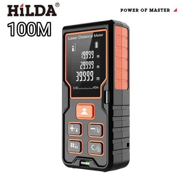

newgan!! Hilda laser distance 100M meteran laser digital pengukur jarak dimensi area luas volume