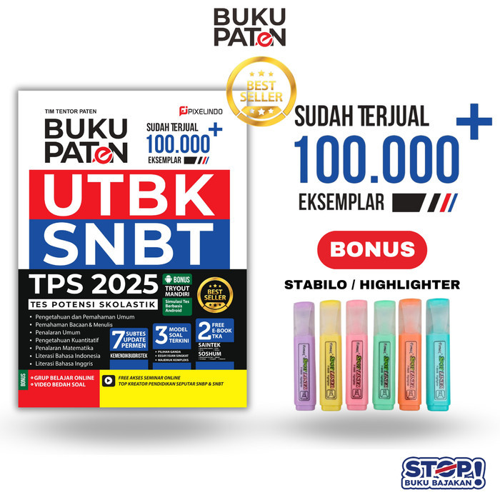 

( UPDATE TERBARU 2025 ) BUKU PATEN UTBK SNBT TPS TES SKOLASTIK 2025 TERBARU 7 SUBTES UPDATE -