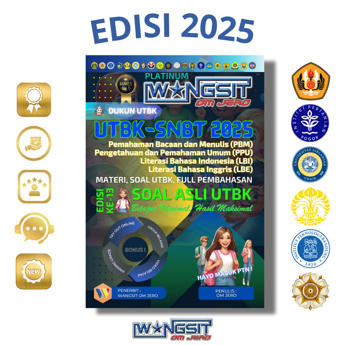 

BUKU WANGSIT OM JERO PENALARAN UMUM UTBK SNBT 2025 FULL MATERI DAN PEMBAHASAN DENGAN SOAL ASLI UTBK