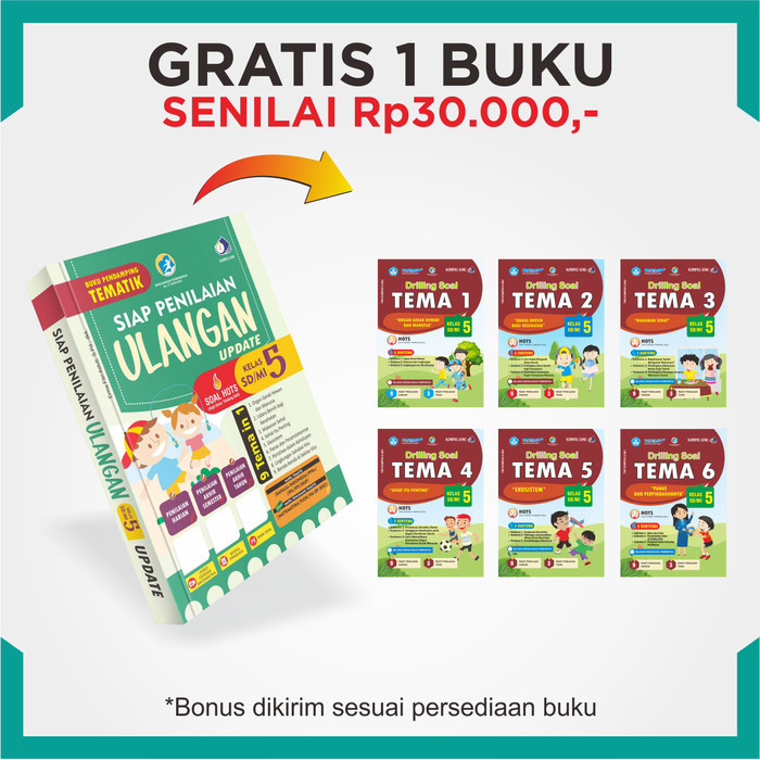 

BUKU SIAP PENILAIAN ULANGAN SD MI Kelas 5 -Pendamping Tematik-
