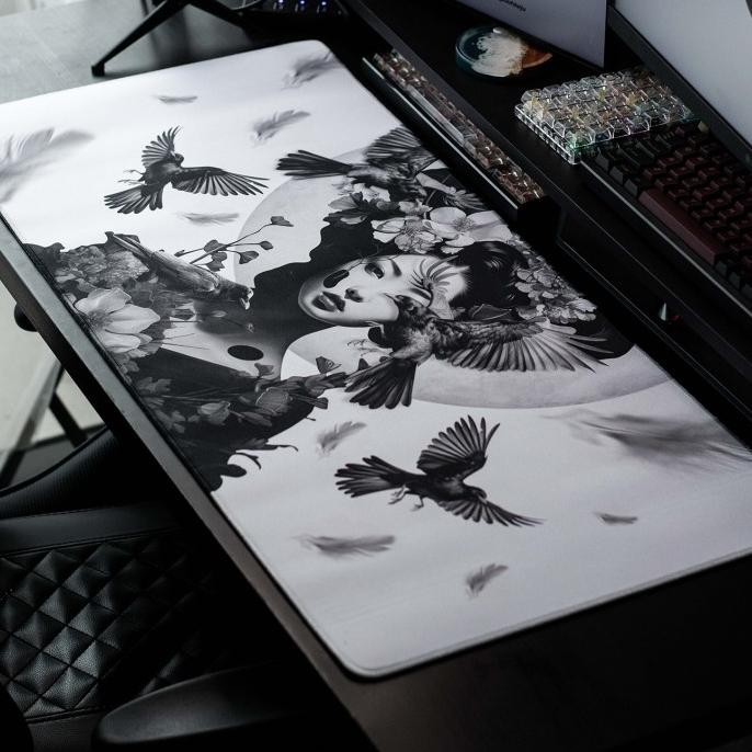 BEBAS ONGKIR - MousePad Jepang Yatagarasu Deskmat Japan Waterproof Mouse pad Japanase