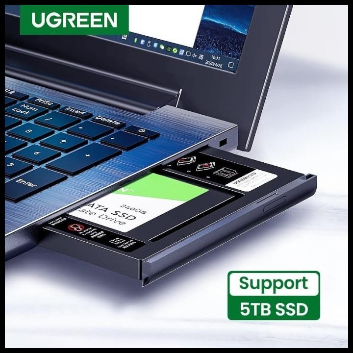 Ugreen Sata Hdd Ssd Caddy For 9.5Mm Notebook Tray 70657
