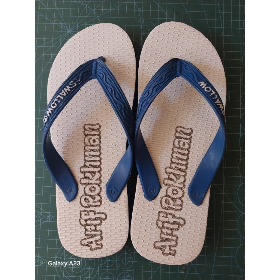 Sandal Ukir Sendal jepit pria wanita sandal ukir swallow Bisa Request Tulisan / Nama