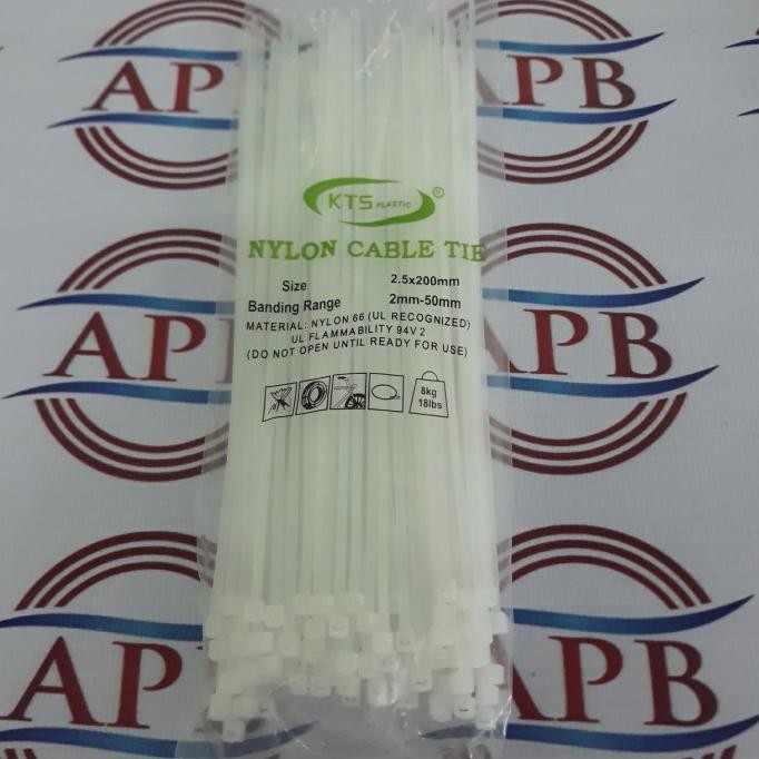 

] Ktsp - Kabel ties 2,5 x 200 mm / 100 pcs Putih
