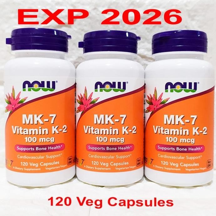 

NOW FOODS MK-7 VITAMIN K-2 100 mcg 120 Veg Caps NOW FOOD MK7 K2 100MCG