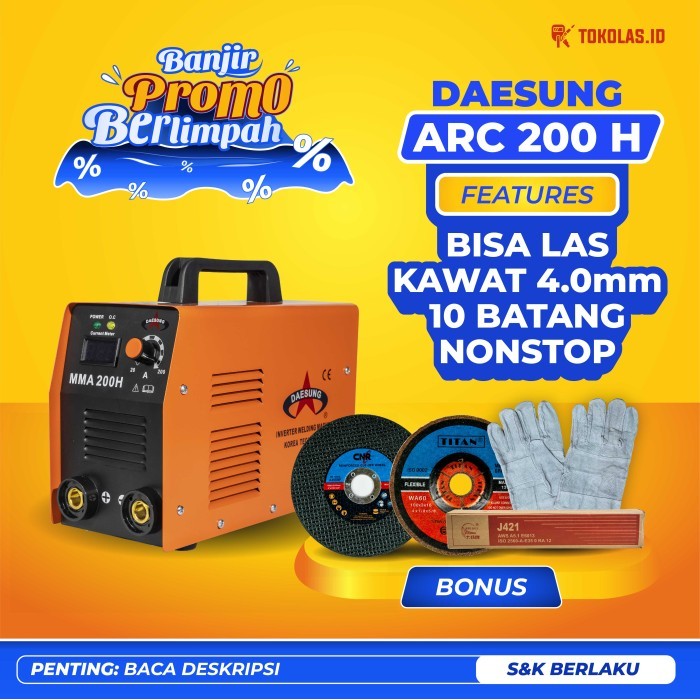 kosnew@ Mesin / Travo las listrik inverter - MMA / ARC DAESUNG ARC 200 H