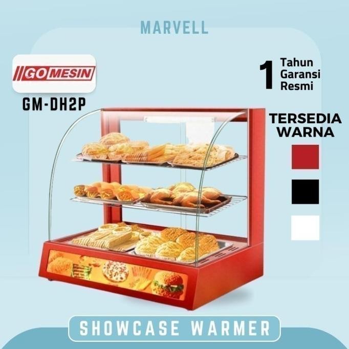 Penghangat Makanan Ayam / Gorengan / Roti Showcase Food Display Warmer