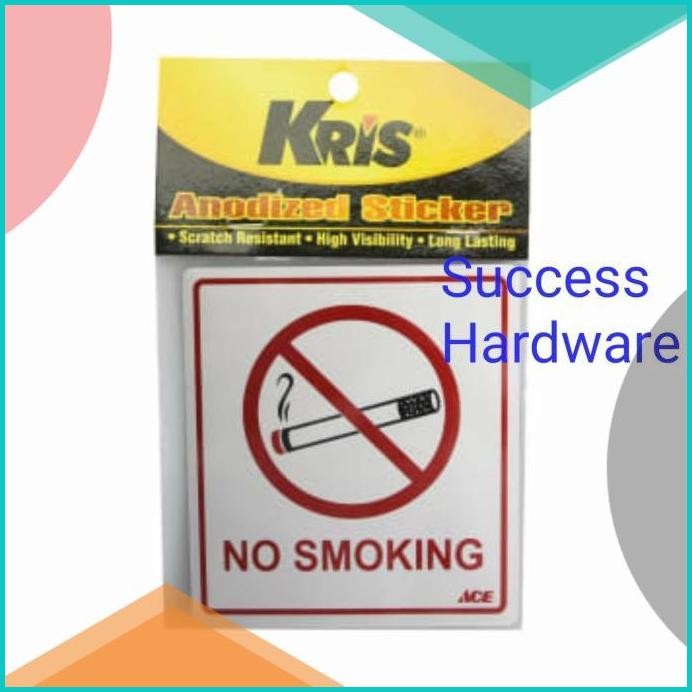 

KRIS STIKER ANODIZED NO SMOKING 9X10 CM SIGN ANODIZED NO SMOKING KRIS