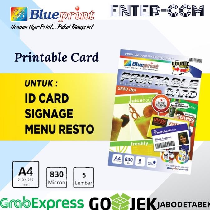 

Populer Printable Card / Id Card Blueprint A4 Kertas Pvc