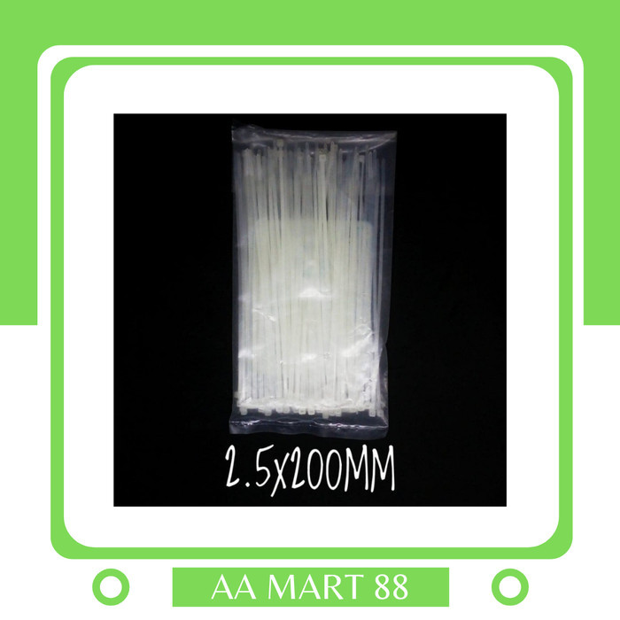 

#####] KABEL TIES 2.5 x 200 MM PUTIH - PENGIKAT KABEL TIS - CABLE TIE 100 PCS