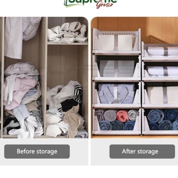 Rak Laci Lipat Pakaian Susun Dalam Lemari Storage Box