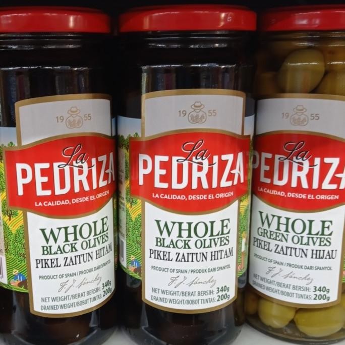 

] pedriza whole black olive 340gr