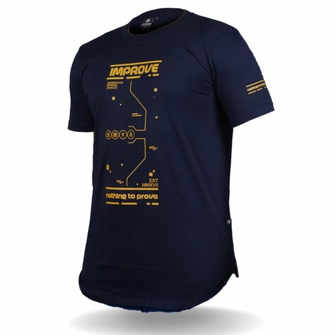 KAOS DISTRO PRIA ORIGINAL LONGLINE LENGAN PENDEK IMPROVE PREMIUM