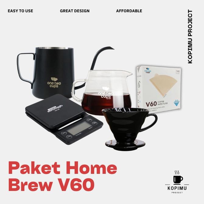 Paket Alat Seduh Kopi V60 Manual Brew | Home Brew V60 Ceramic Dripper