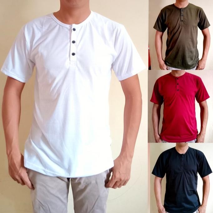 KAOS PRIA KANCING 3 / PAKAIAN PRIA/KAOS OBLONG PRIA /BAJU ATASAN PRIA