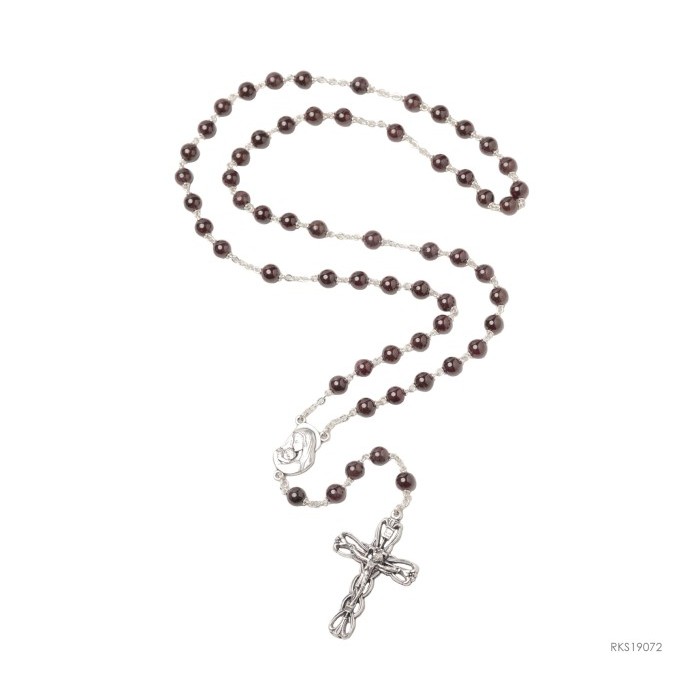 +++++] Rosario Batu Garnet 6mm Rohani Katolik