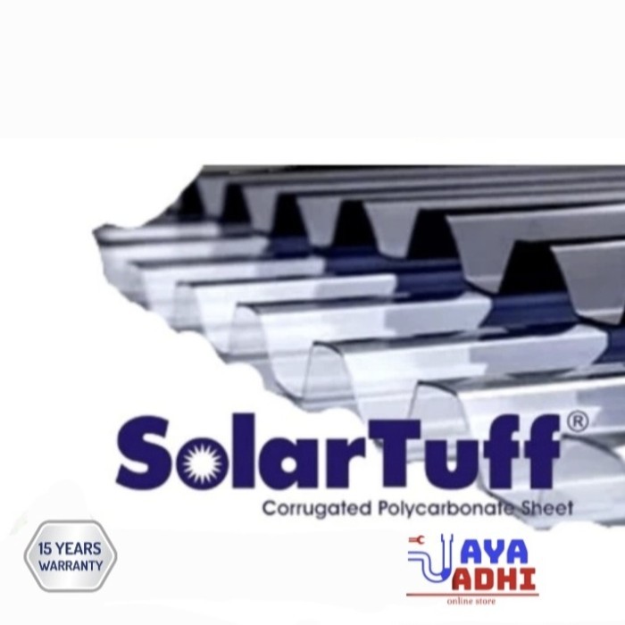 populer] Atap Transparan Solartuff UV Policarbonate Gelombang Seng Bening