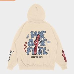 SWEPO HOODIE JUMPER WE ONE FEEL M-XXL (PRIA & WANITA) - LATTE,L